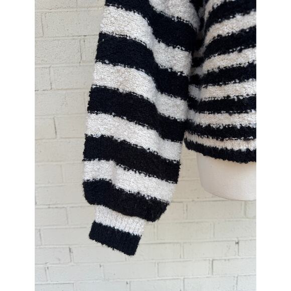 SALTWATER LUXE BRETON SCOUT BUTTON FRONT CARDIGAN SWEATER M BRITON STRIPE - Picture 8 of 11